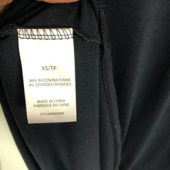 JJ Basics Nordstrom Black 3/4 Sleeve V-Neck Shirt - Picture 6 of 6